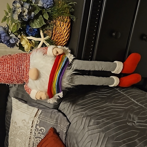 Rainbow Santa Christmas Gnome Weighted Ledge Decor - Picture 2 of 12